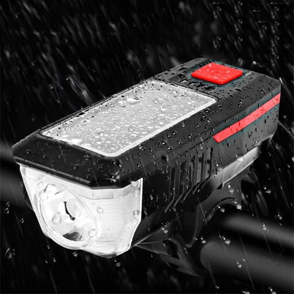 Solar Powered Bike Light with Horn | LED Bike Light For Night Riding | Rechargeable Bicycle Light - goosavvy.com