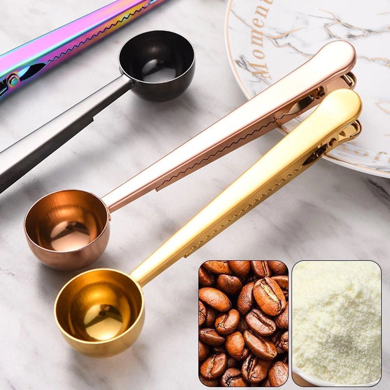 Two - in - one Stainless Steel Spoon | Coffee Spoon And Sealing Clip - goosavvy.com