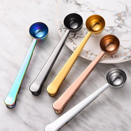 Two - in - one Stainless Steel Spoon | Coffee Spoon And Sealing Clip - goosavvy.com