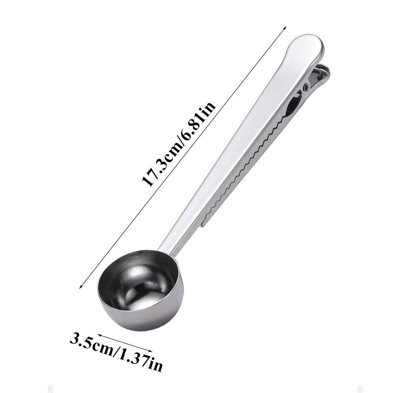 Two - in - one Stainless Steel Spoon | Coffee Spoon And Sealing Clip - goosavvy.com