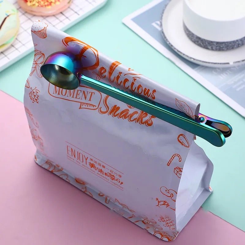 Two - in - one Stainless Steel Spoon | Coffee Spoon And Sealing Clip - goosavvy.com