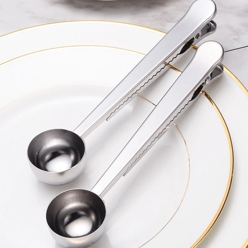 Two - in - one Stainless Steel Spoon | Coffee Spoon And Sealing Clip - goosavvy.com