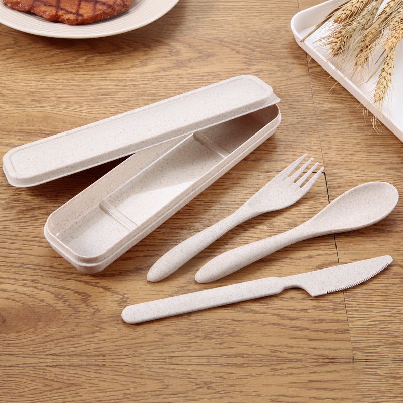 Wheat Straw Travel Cutlery Set (3 pieces with case) - goosavvy.com