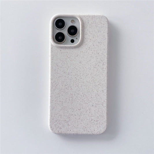 Image for compostable wheat straw phone case for iPhone, white textured color, showing back view.